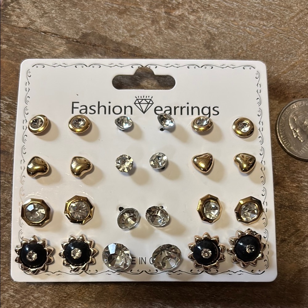 Fashion Earrings Set - Gold and Silver Tones